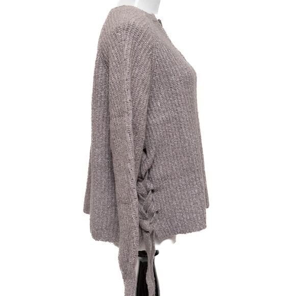 Anthropologie John + Jenn Oversized Lavender Side Tie Sweater Size Small - Picture 3 of 13